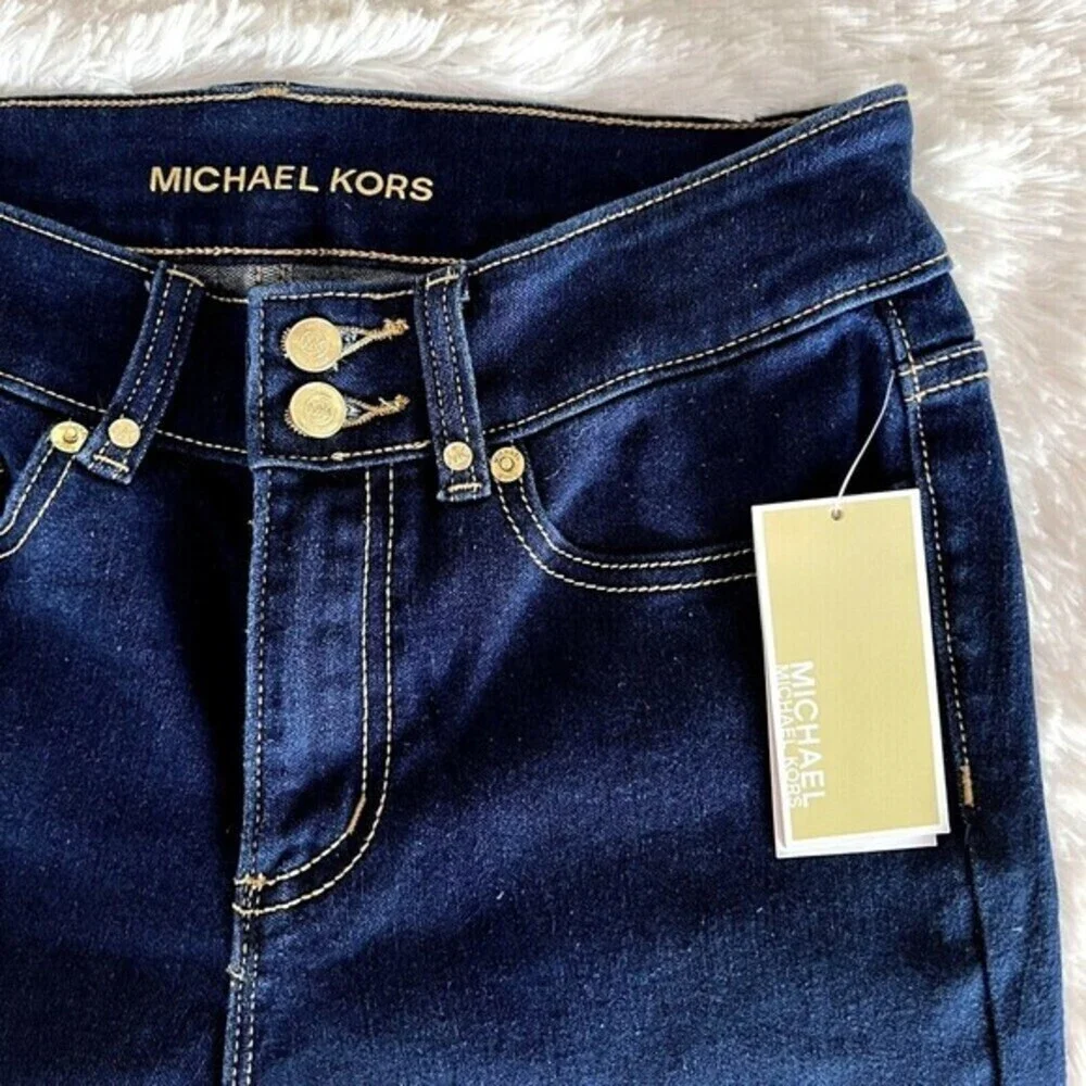 Michael‎ Kors High Waist Basics Straight Jeans Women's Size 2 Overdyed Indigo